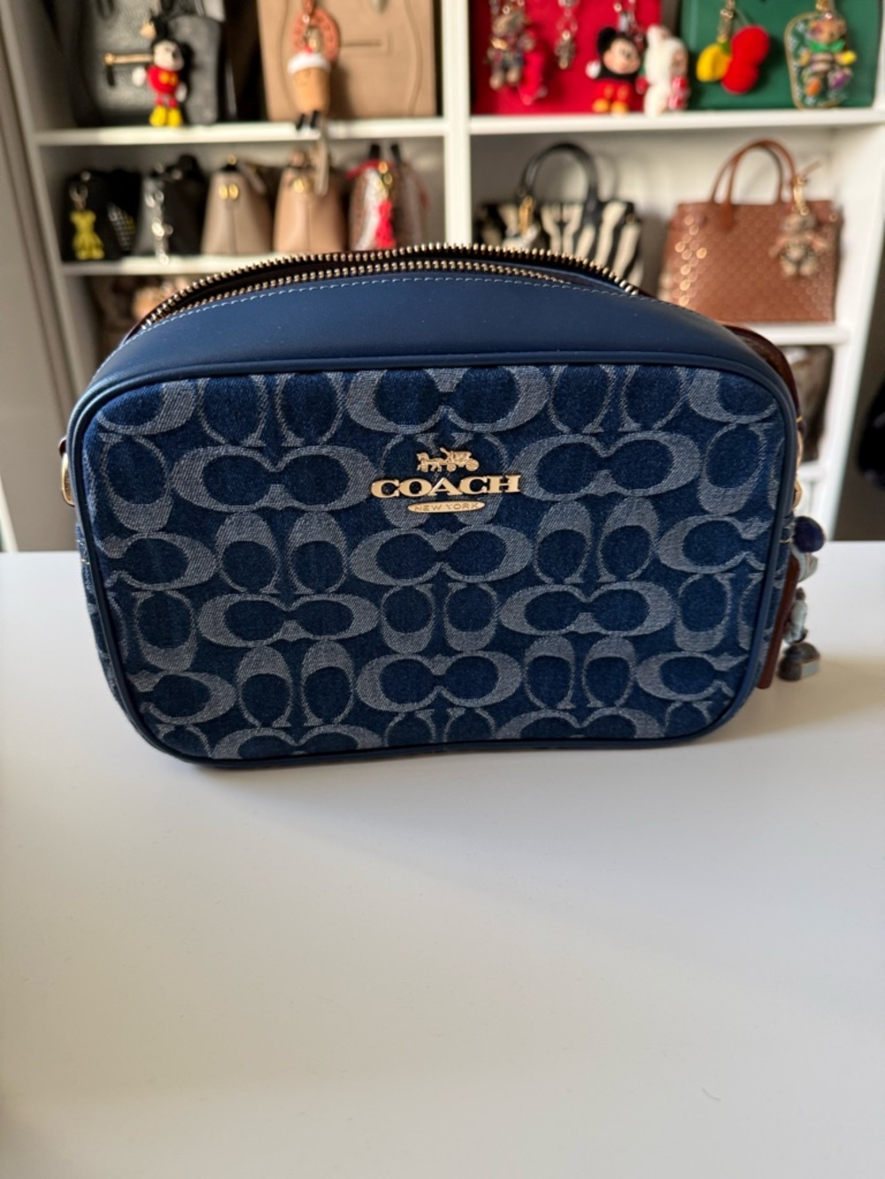Coach Blue Signature Canvas Camera Crossbody